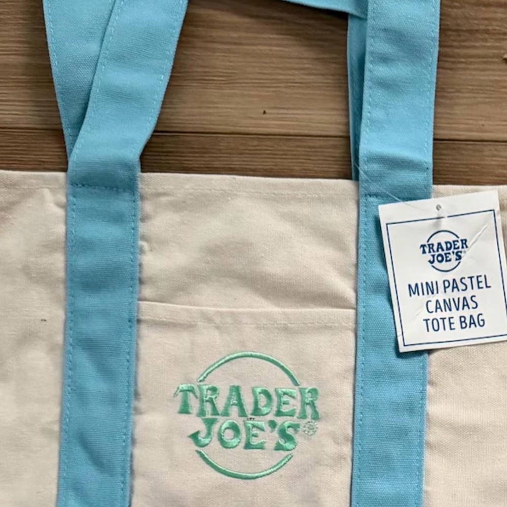 Trader Joe's Mini Canvas Tote Bag in Light Blue